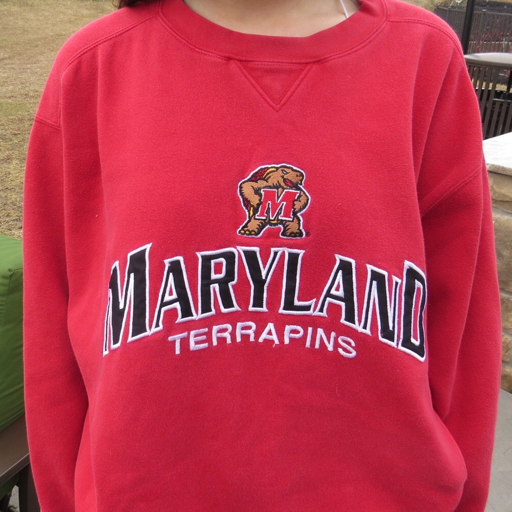 Red Maryland Terrapins Crewneck Sweatshirt